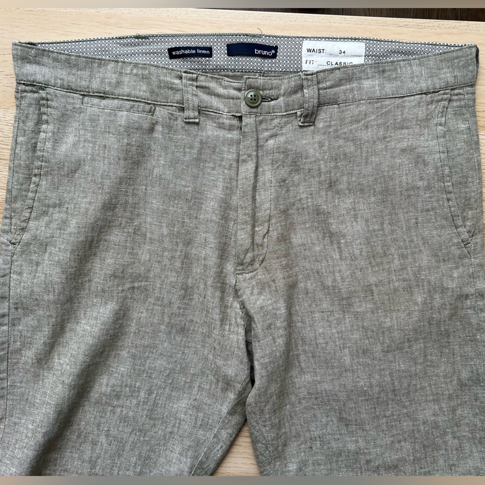 Bruno Washable Linen Blend Shorts Men’s 34 Classic Fit Gray - Picture 13 of 13